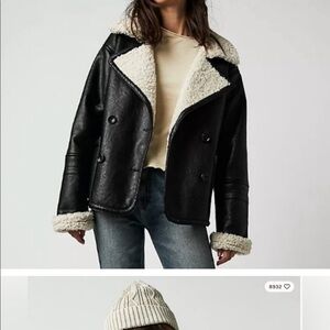 we the free kaja vegan leather shearling jacket